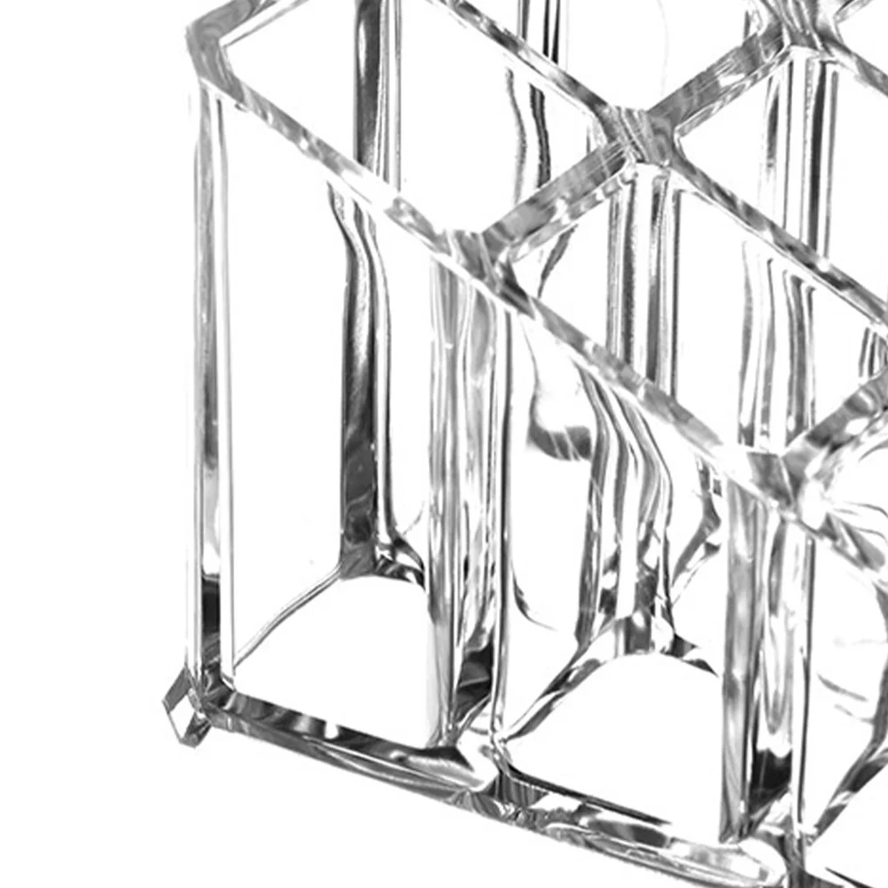 

9 Slot Transparent Lipstick Storage Box Plastic Jewelry Holder Desktop Organizer Storage Case for Home Shop