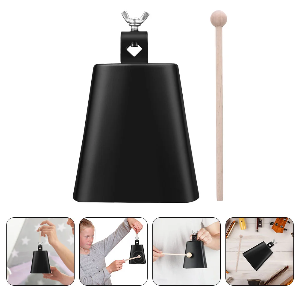 

Stick Black Cowbell Football Toys Musical Instrument Small Cowbells Metal Percussion