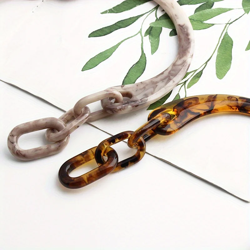 1PC 13.2cm/14.5cm Beige U-shaped Resin Handbag Shoulder Bag Chain Acrylic Amber Decorative Bag DIY Handle Accessories