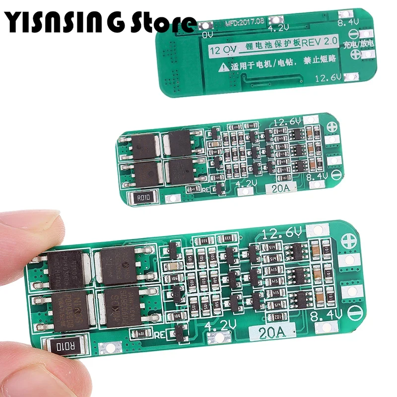 3S 20A Li-ion lithium battery 18650 charger PCB BMS protection board for drill motor 12.6V LiPo cell module 59x20xmm