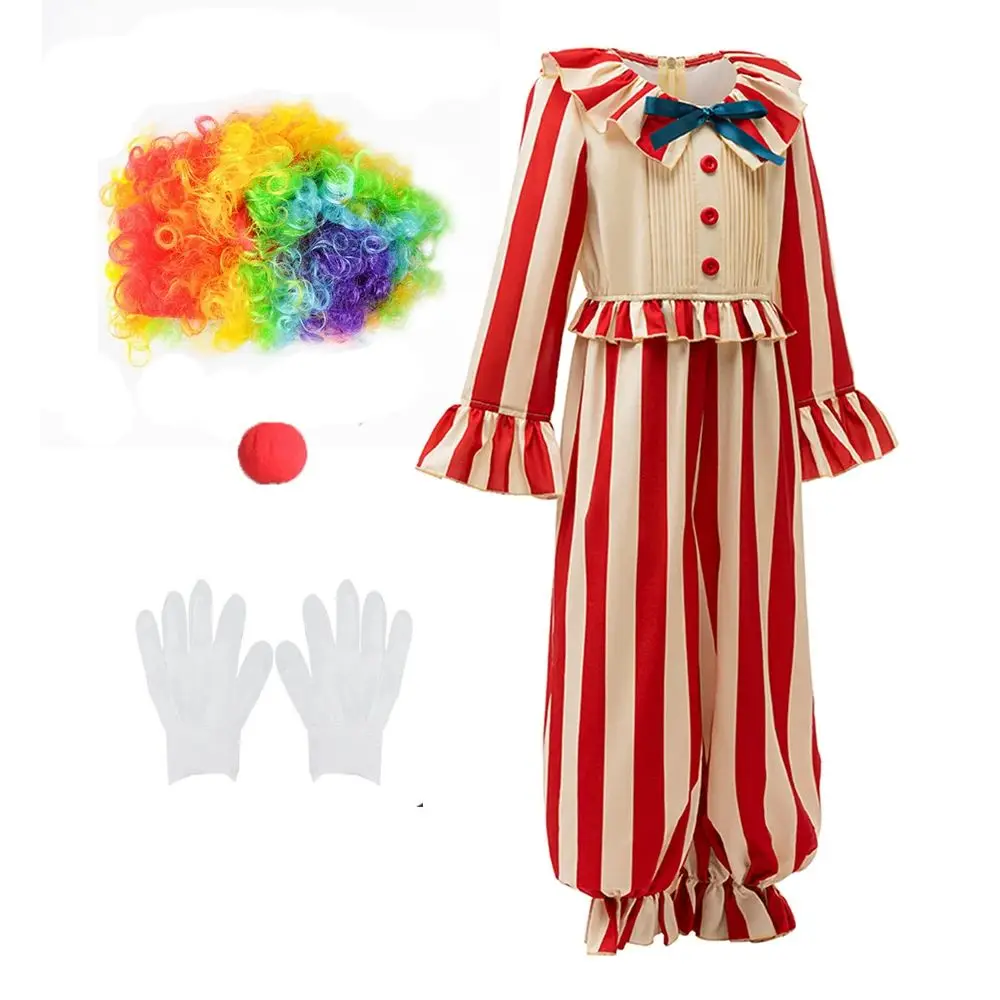 Carnival Clown Costume Toddler Kids Clown Cosplay Party Stage Performance Clothing Boys and girls Fancy joker Dress Up
