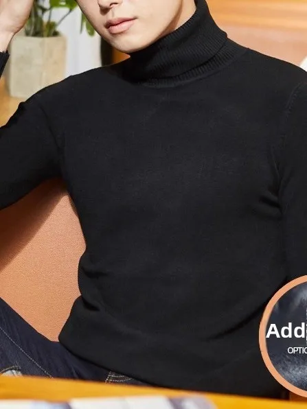 

Корейский вязаный свитер с высоким воротником, мужской вязаный свитер Fce Liner Base irt, внутренняя одежда, зимнее пальто