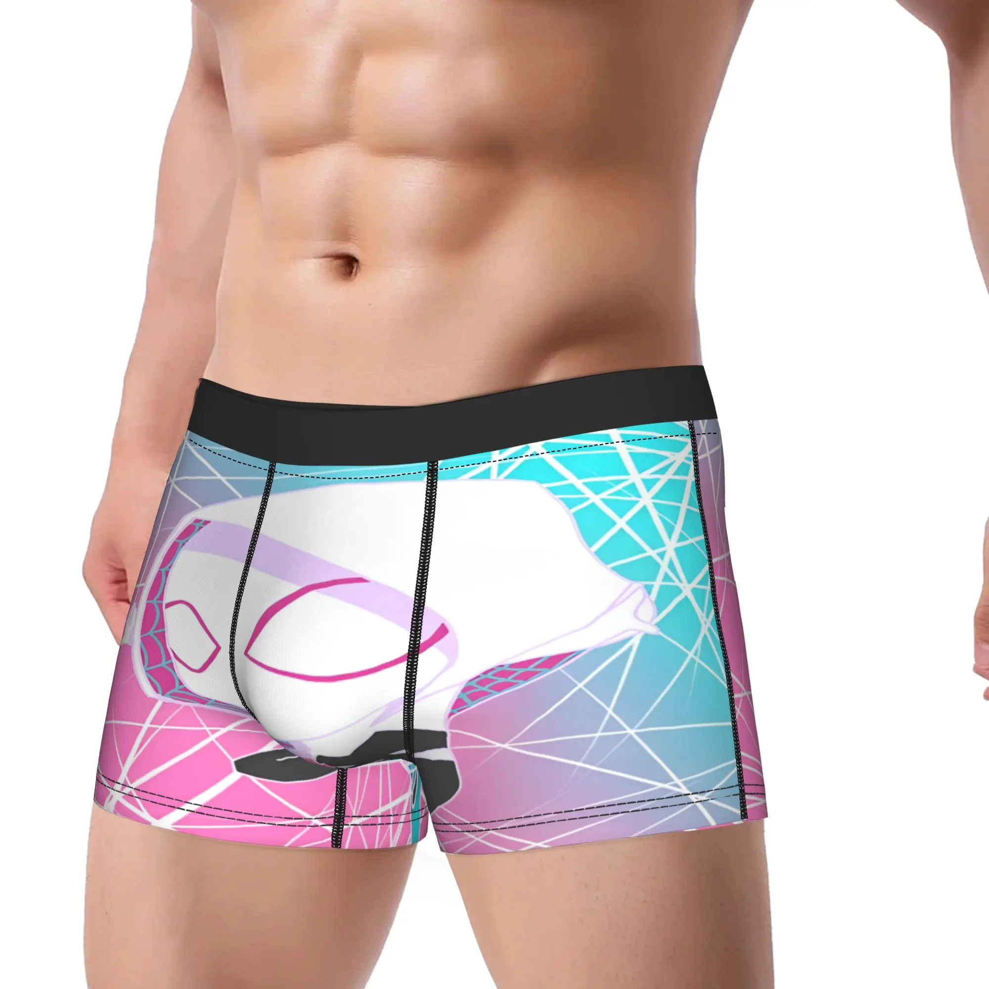 Spider Gwen Boxershorts ghost spider 3D Pouch Underwear Quality Custom DIY Boxer Brief Funny Men Underpants Plus Size 2XL