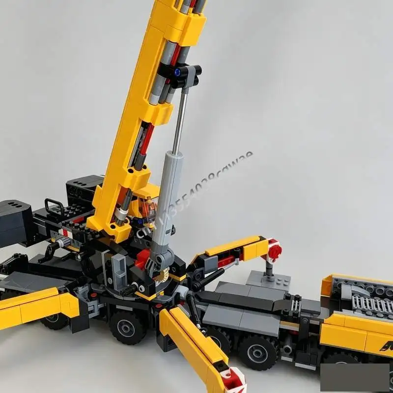 NEW 1075PCS MOC Construction Crane Linear Actuator Model Custom Puzzle DIY Creative Assembly Technical Building Blocks Toy Gifts
