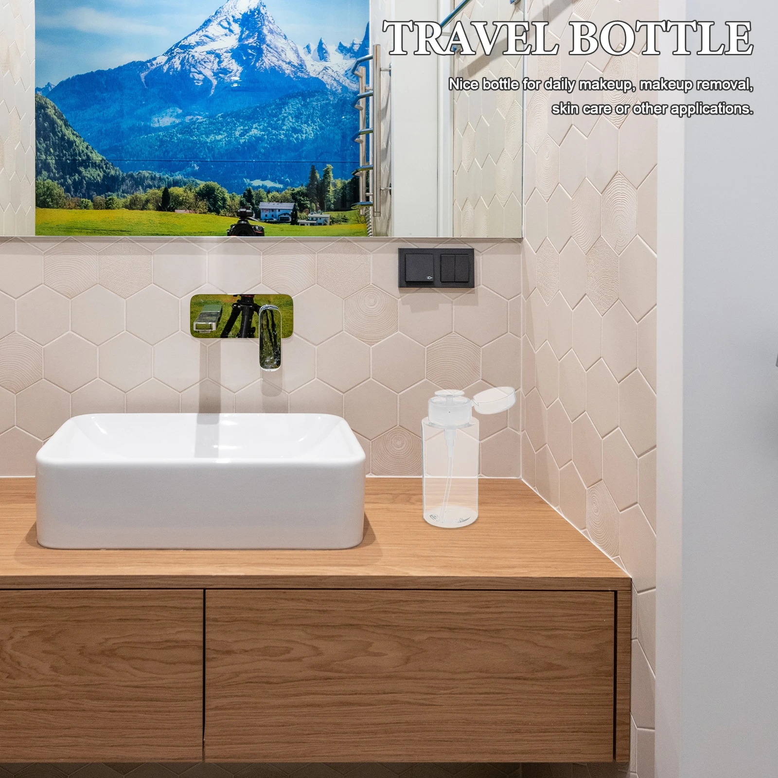 

1pc Pet Plastic Makeup Remover Bottle 300Ml Reusable Travel Pump Skincare Hydration Press Pump Bottle For Face Pet Care