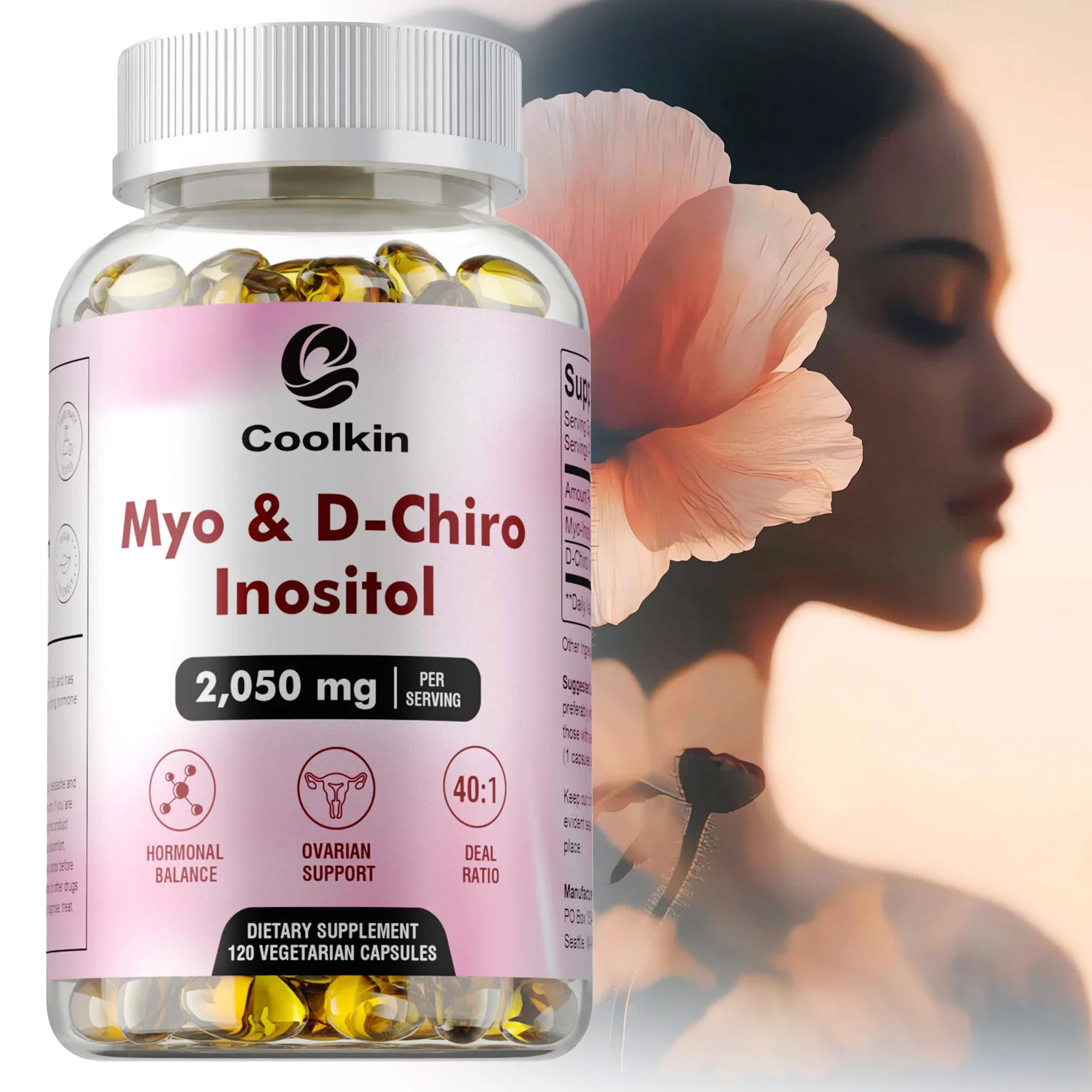 

Myo & D-Chiro Inositol -Supports Healthy Ovarian Function,Reduce Stress,Regulate Menstrual Cycle,Hormone Balance,Boosts Immunity