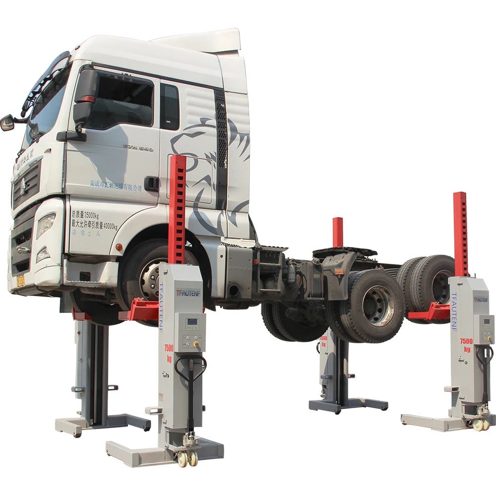 Ascenseur de colonne de camion Mobile robuste hydraulique sans fil à 4 poteaux avec une capacité de 30 tonnes pour la réparation et l'entretien des camions