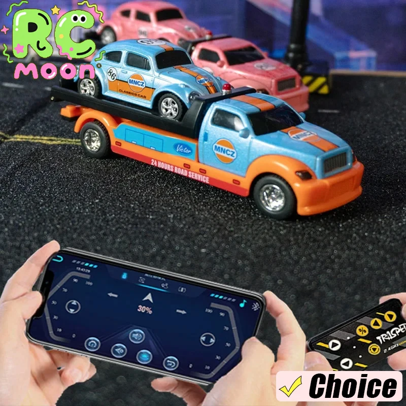 

Remote Control Alloy Trailer 2.4G Mini Safe Sturdy Endurance High Speed Remote Control Electric Car Toys For Children Gifts