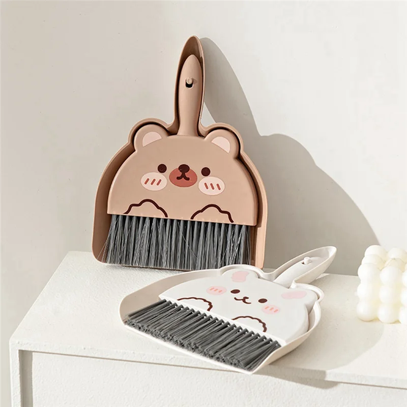 A71Z Mini Broom Dustpan Kids Cute Cartoon Small Cleaning Set Pretend Play Toddler Little Housekeeping Helper Set Durable Fr