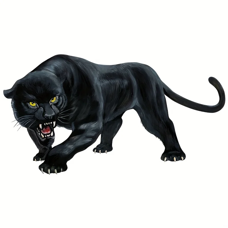 1pc Black Panther Roaring Car Stickers Animal Decals for Automobile Body Bumper Window Funny Motorcycle Tank Creative Decoration