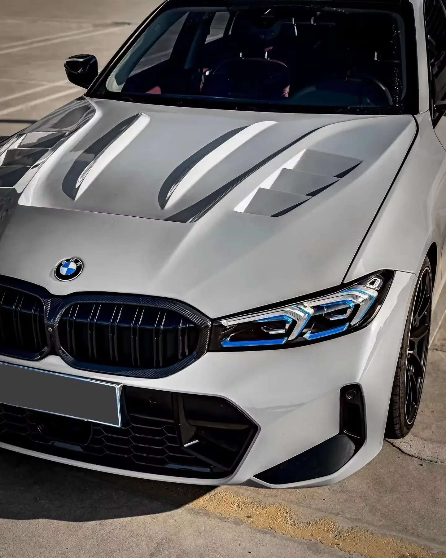 Real Carbon Fiber 3D Pattern Hood Bonnet for BMW 3 Series G20 G28 Engine Cover M340i