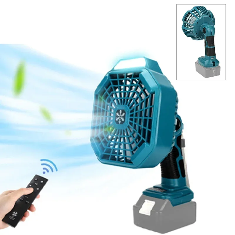 

Multifunction Portable Camping Outdoor Fan Remote Control Fan with LED Lights Outdoor Fan for Makita 14.4-18V Li-Ion Battery