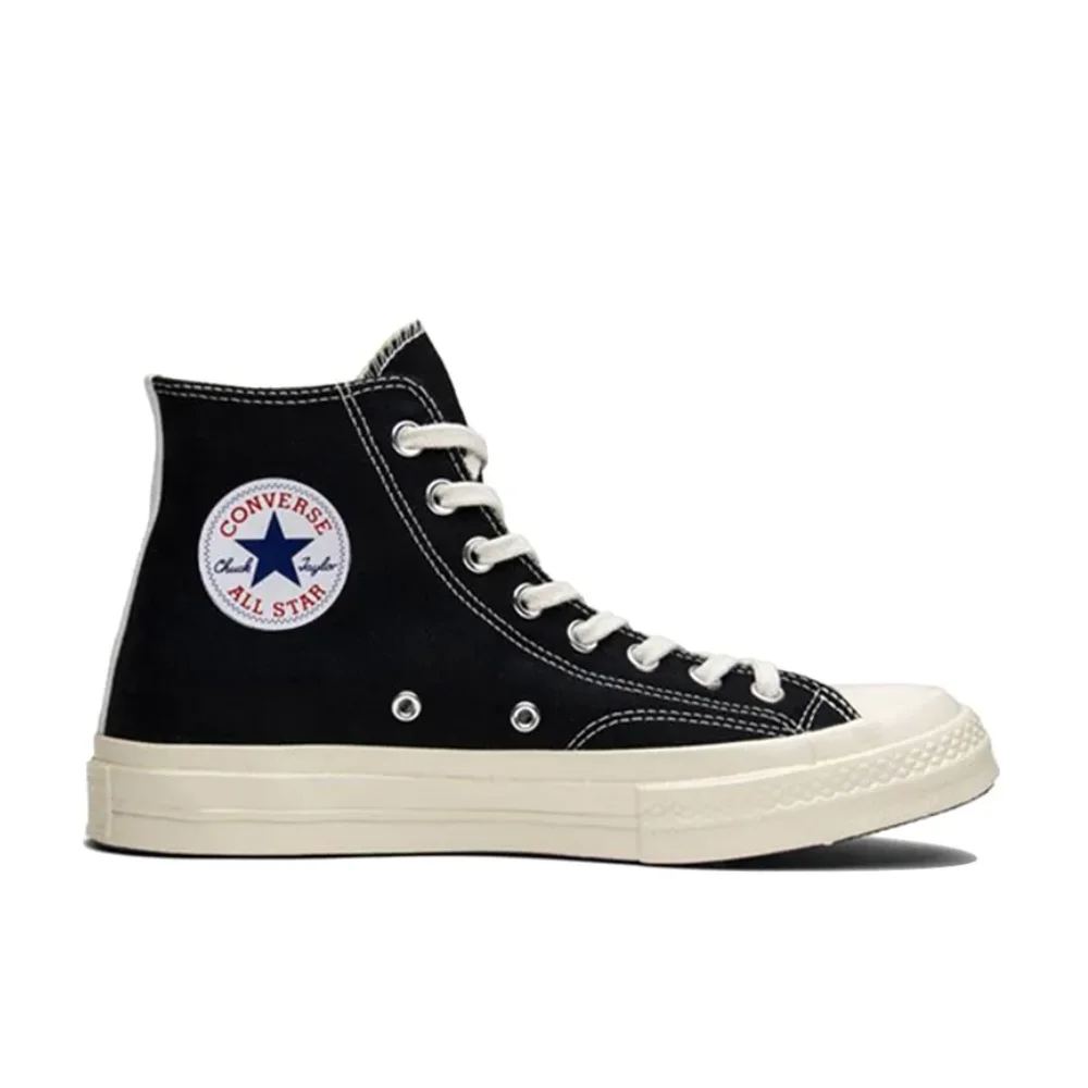 Converse Black 1970s Chuck Taylor All Star X CDG High Love Co-Branded Canvas Shoes Men's and Women's Fashion Board Shoes