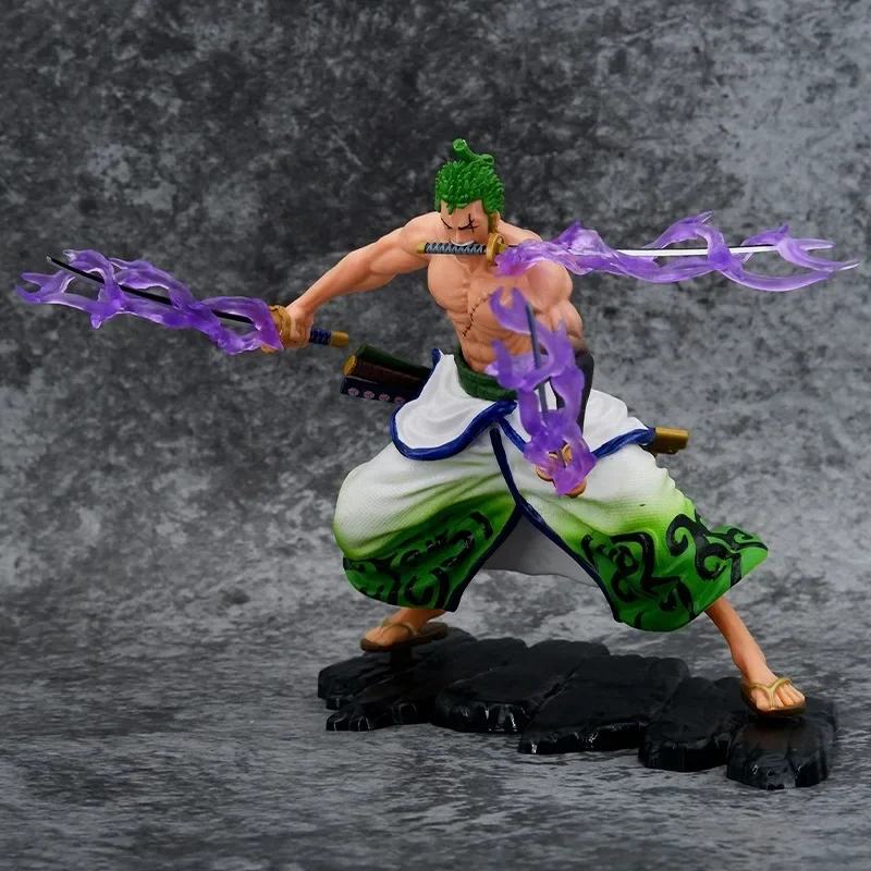 Figura de Ação Anime Roronoa Zoro, Modelo Colecionável em PVC, Estátua GK Asure, Ornamento do Quarto, Presentes de Natal, 17cm, 1 Pc