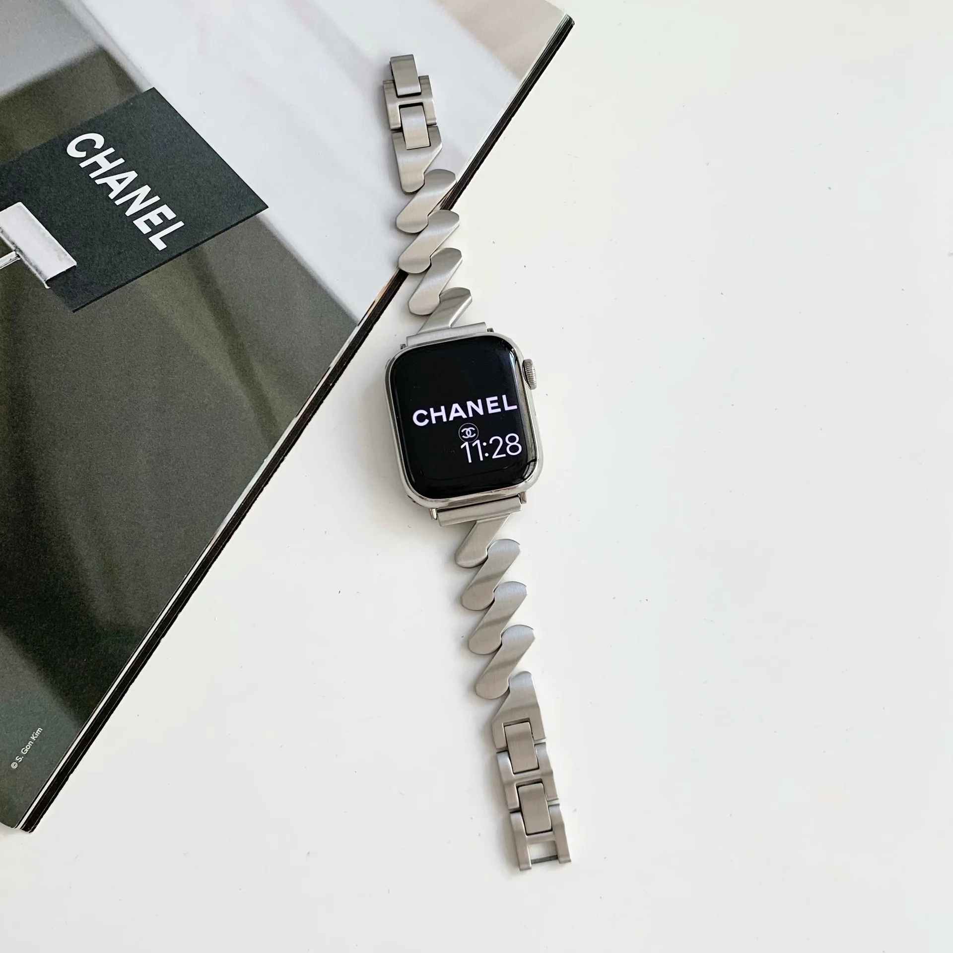 Bracelet en acier Starlight pour Apple Watch, Bracelet en métal pour iWatch Series Ultra 8, 7, SE, 6, 5, 4, 3, 49mm, 41mm, 45mm, 42mm, 44mm