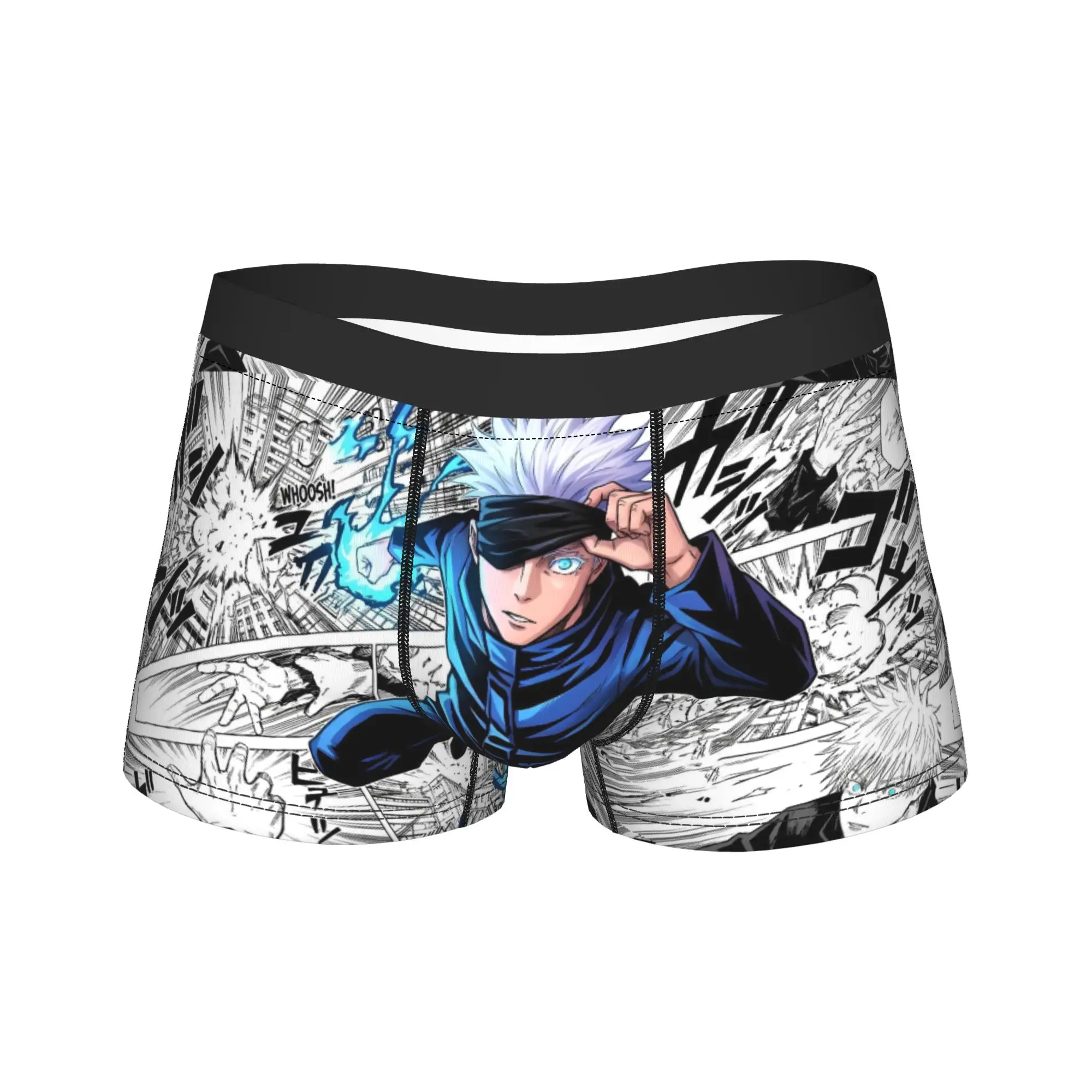 Satoru Gojo Dynamic Comic Art Boxershorts Jujutsus Kaisens Pouch Underwear Trenky Boxer Brief Soft Man Underpants Plus Size