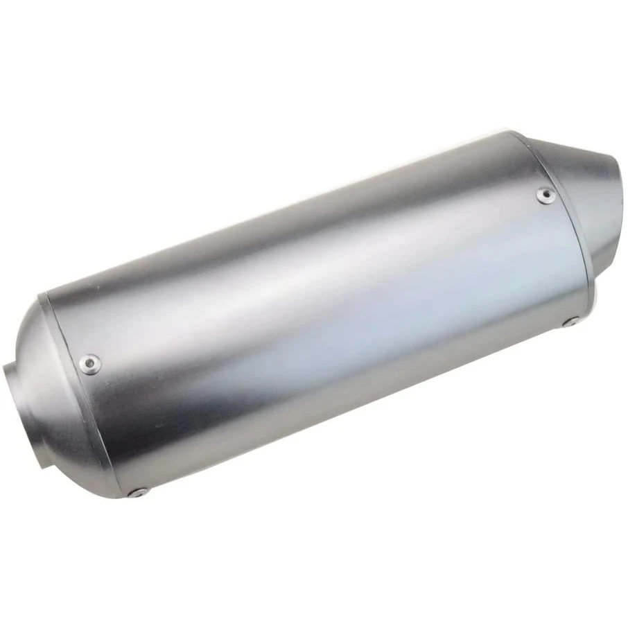 GOOFIT Stainless Steel 1.5 inch Inlet Exhaust Muffler and Slant Cut  Tip Silver