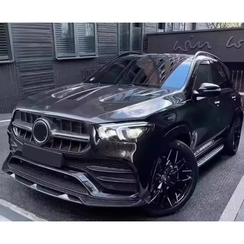 For Mercedes Benz GLE 350 GLE 450 2020+ LD Style Carbon Fiber Front Lip Three Section Front Shovel Chin Front Bumper Body Kits