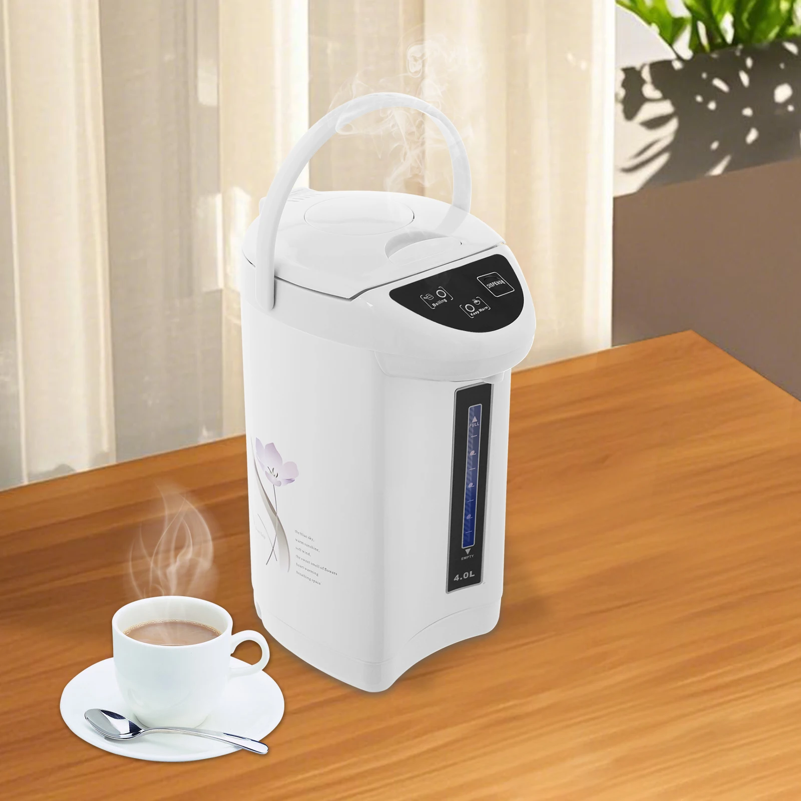 

4L Large Capacity Electric Kettle, Fast Boiling in 20 Min, 750W Powerful Heating, 110V for Home Use, Stainless Steel Interior