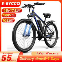 Electric Mountain Bike, 750W, 48V, 17.5Ah Lithium Battery, Bicycle, Shimano, 21-speed, 29 in