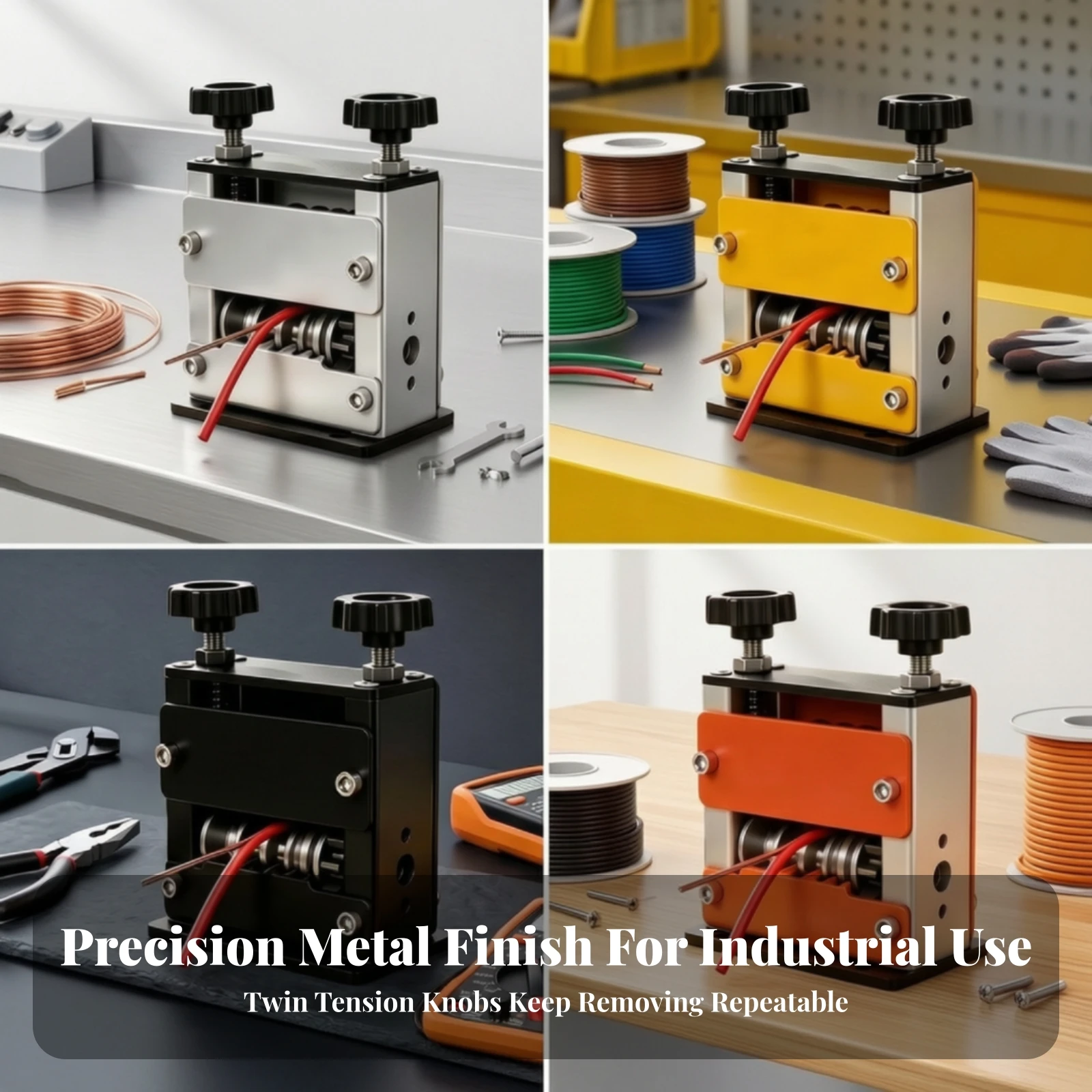 Manual Wire Stripper Compact Cable Stripping Machine Cable Stripper Heavy-Duty for Electricians, Workshops, Repair Benches