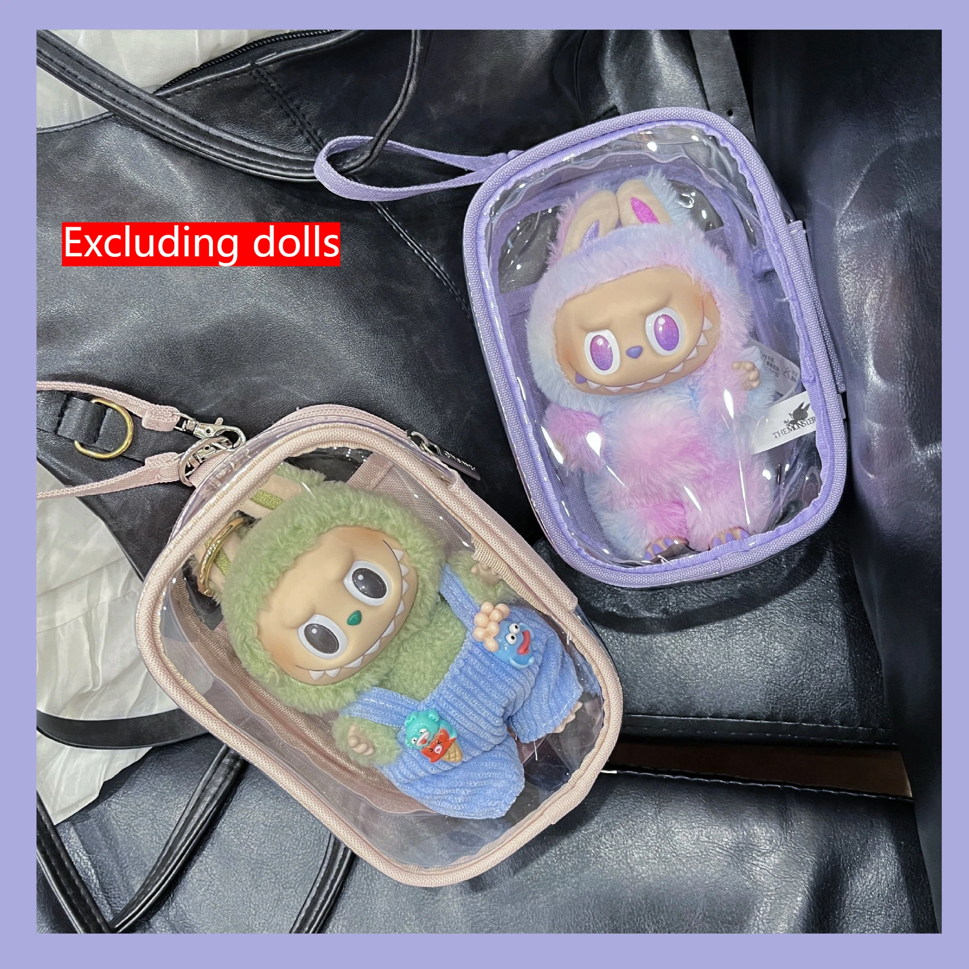 بولي كلوريد الفينيل شفافة الغبار واقية حقيبة للحمل في الهواء الطلق المشي دمية حقيبة عرض حقيبة شفافة حقيبة التخزين للدمى 16 سنتيمتر الألم حقيبة جديد #1