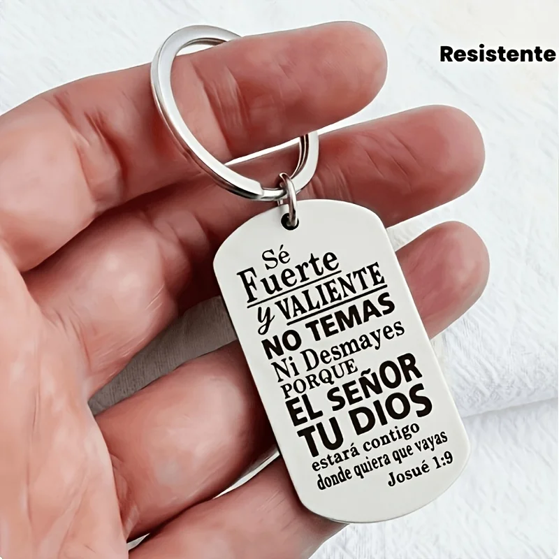 Military Stainless Steel Keychain – Inspirational Gift for Readers, Small Christmas Birthday Present