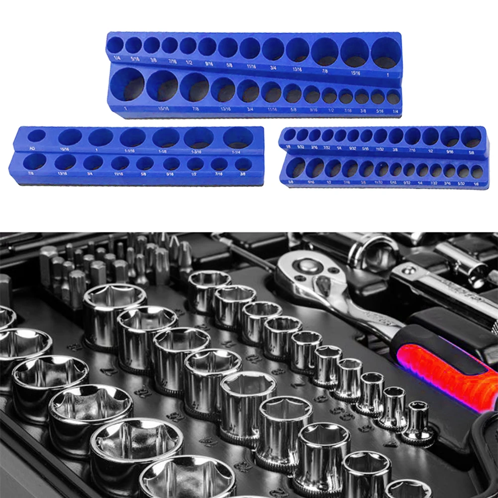 Magnetic Socket Organizers Magnetic Sockets Storage Rack Holds 141 Socket Metric SAE Socket Trays Professional Tools Organizer