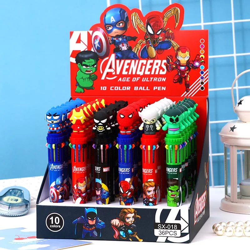 creative marvel 10 colors gel pen cartoon hero series 07 mm ball pens promotional gift office school writing supplies 24 pcs 01