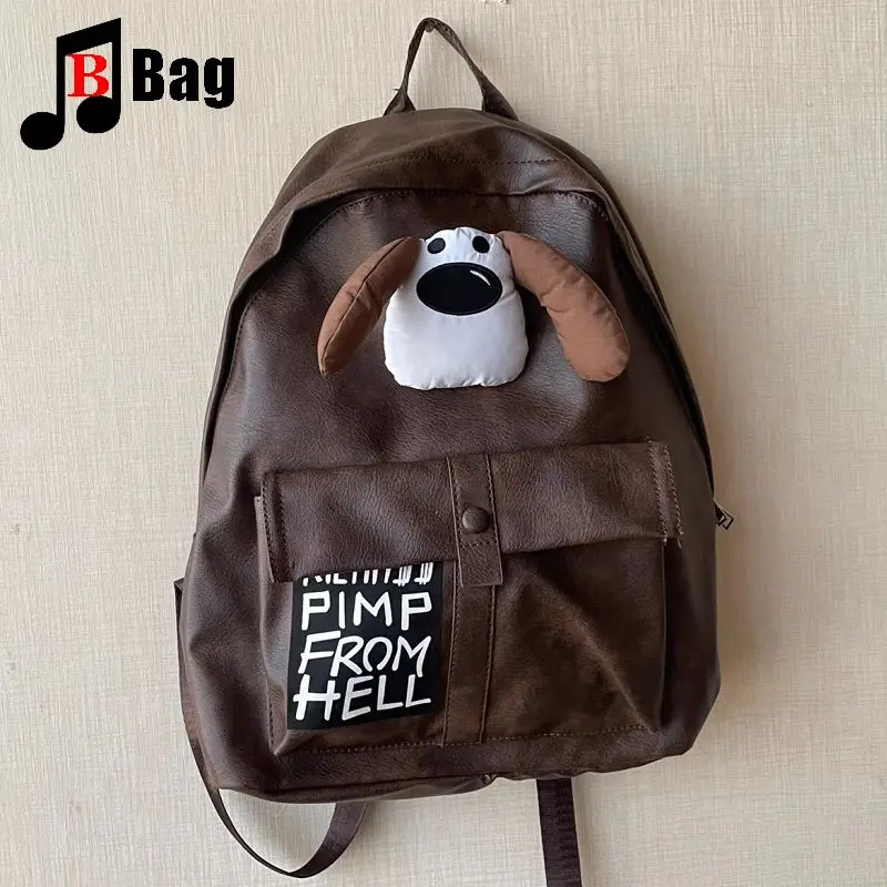 Women Men unsex Y2K Spice girl Harajuku women's handbag Retro Goth punk Make an old lovely puppy pu Backpack crossbody bag view 4
