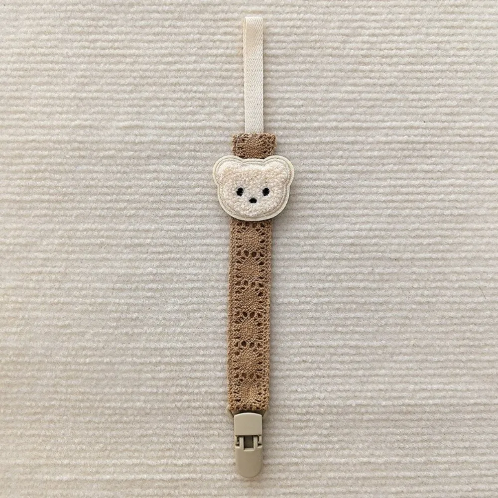 

Cartoon Cute Bear Pacifier Chain Hanging Portable Fabric Rope Dummy Nipple Clip Soother Accessory Plastic