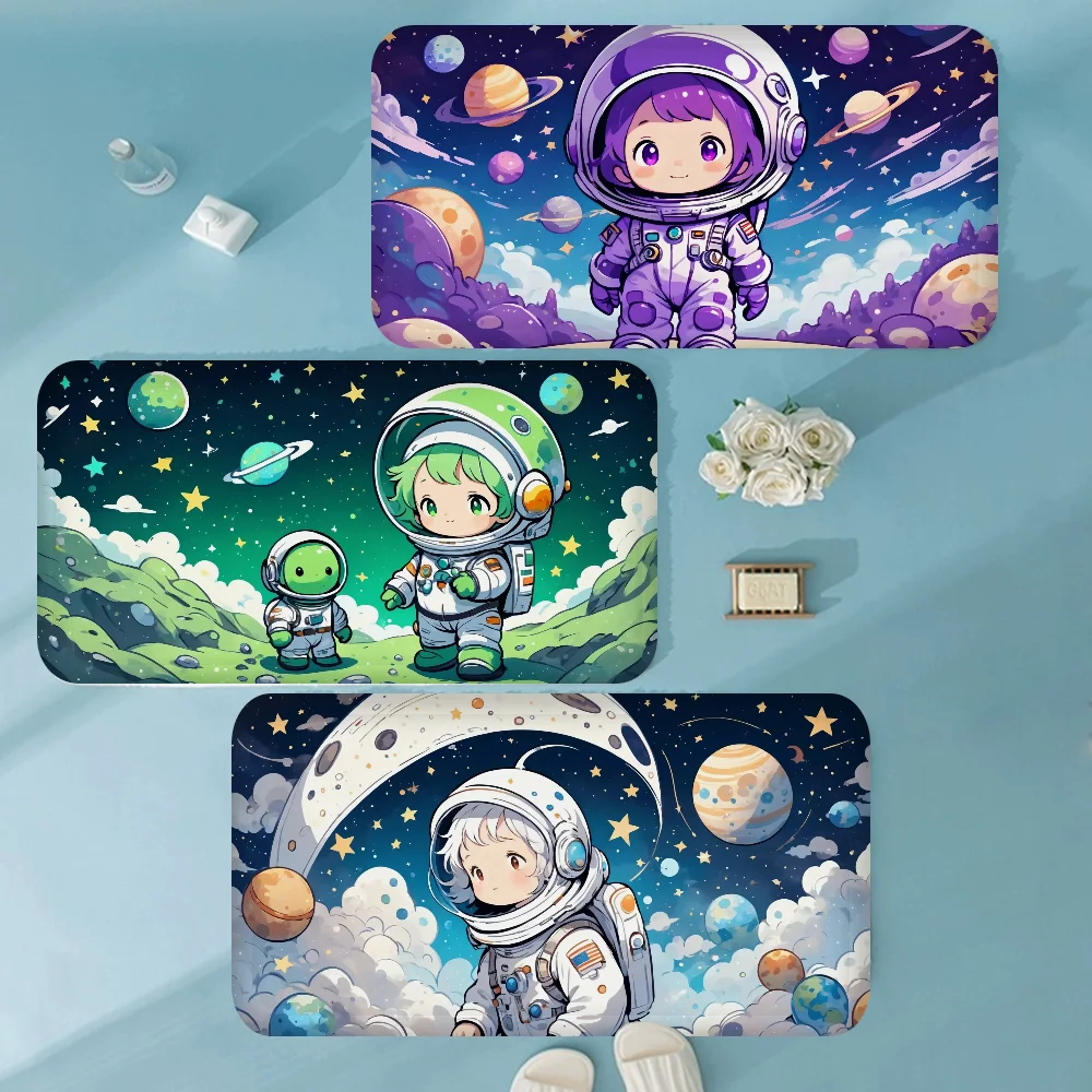 

Astronaut Floor Mat INS Style Soft Bedroom Floor House Laundry Room Mat Anti-skid Bedside Area Rugs