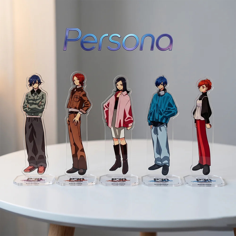 

Persona 30th Anniversary 15CM Double Sided Acrylic Stand keychain Anime Stand Joker Makoto Yuki Yu Narukami Desk Decor Fans GIFT