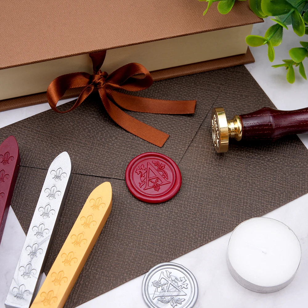 

7-Piece Alphabet A-Z Wax Seal Set Vintage-Style Stamp Wax Seals Ideal for Postcards, Invitations, Letters, Gifts,Handmade Crafts