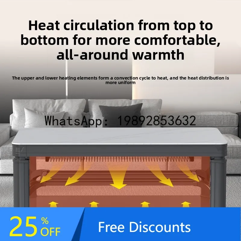 XL Smart Electric Heating Stove Table Rectangular Adjustable Coffee Table Integrated Living Room Home Use