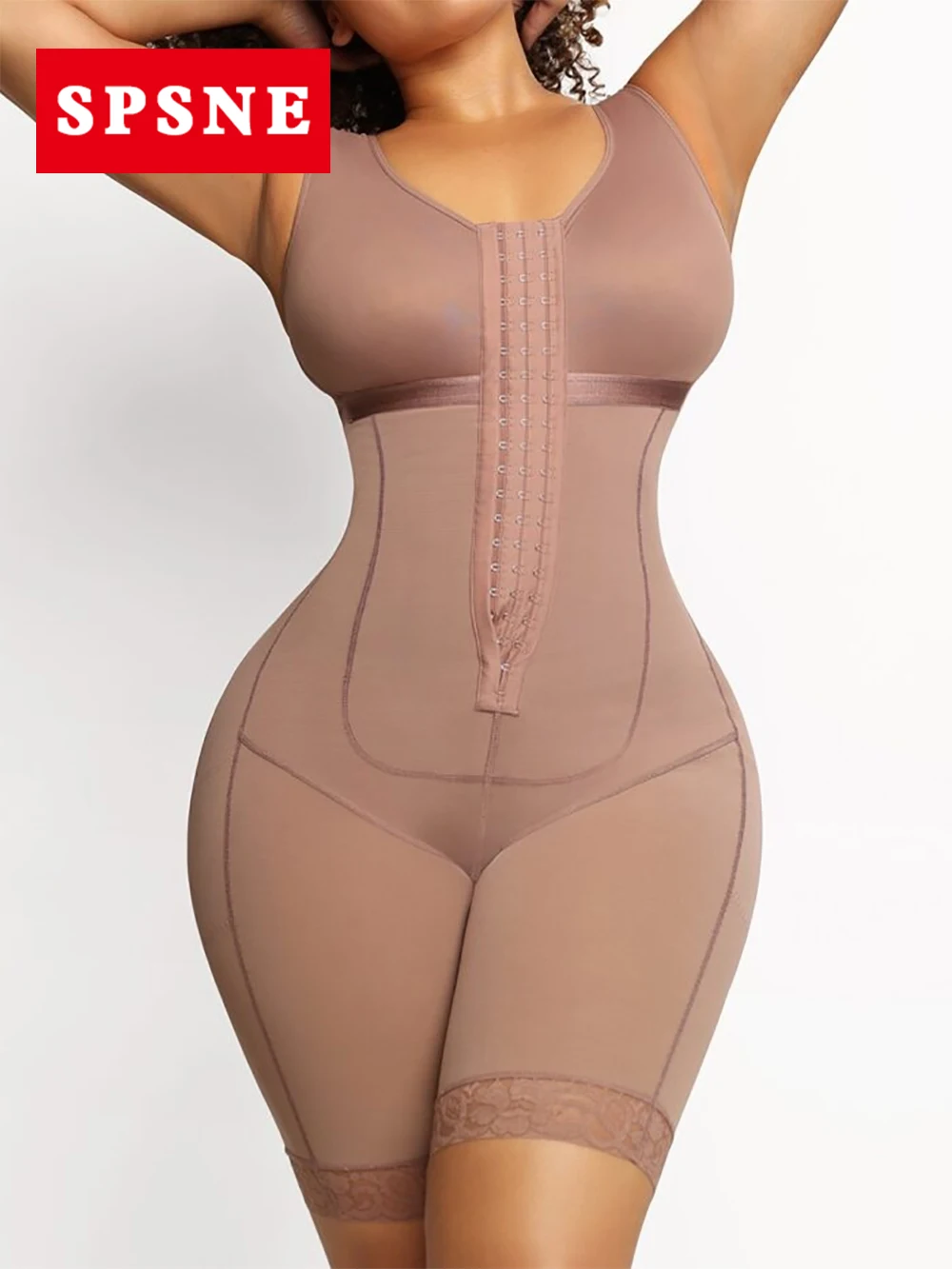 Full Body Tummy Control Shapewear Women Postoperative Girdle Faja with Adjustable Frontal Exit Style