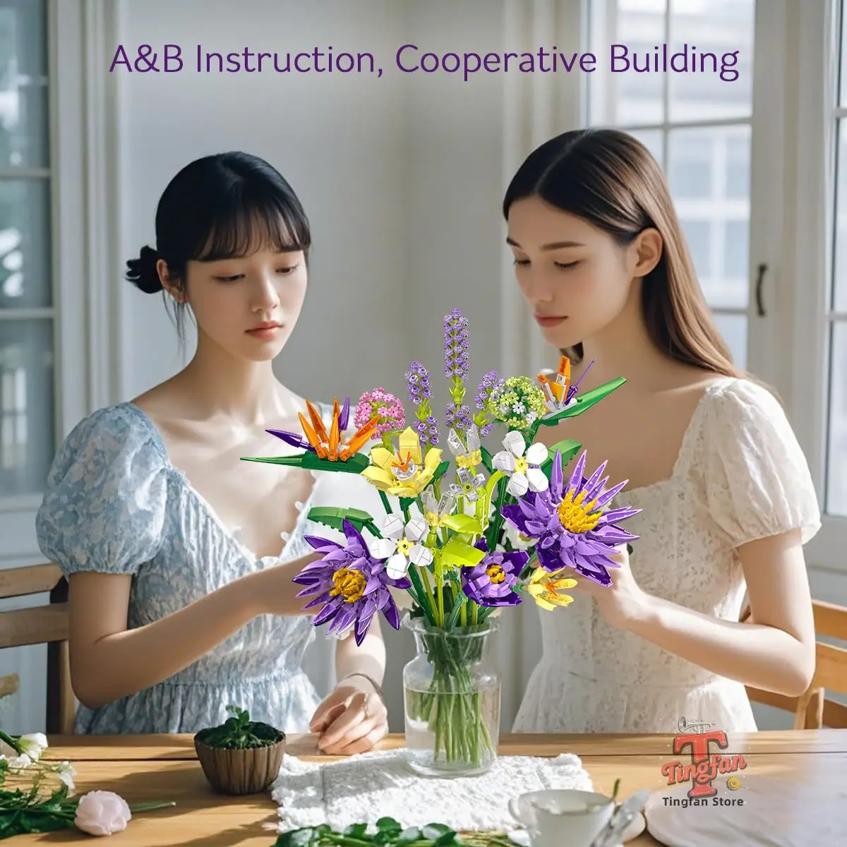 

891PCS Flowers Bouquet Building Set for Adults Botanical Collection for Home Deco Gift for Birthday Mother's Day for Women Girls