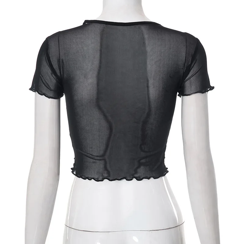 Women's Sexy Cat Print Mesh Top, Summer Fashion Trendy Y2K Cute Chic Blouse for Women