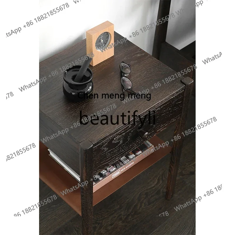FFNordic expression medieval retro oak single draw bedside table  H