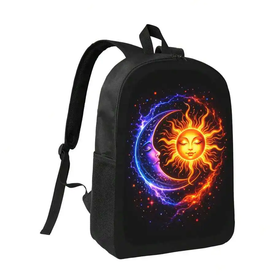 

Sun And Moon Cosmic Print Backpack Stylish Casual Daypack For Adults