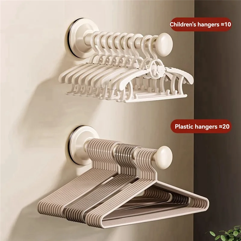 

LLCS-2Pcs Suction Cup Clothes Hanger Storage Organizer Home Balcony Multi-Functional Wall-Mounted Hanger