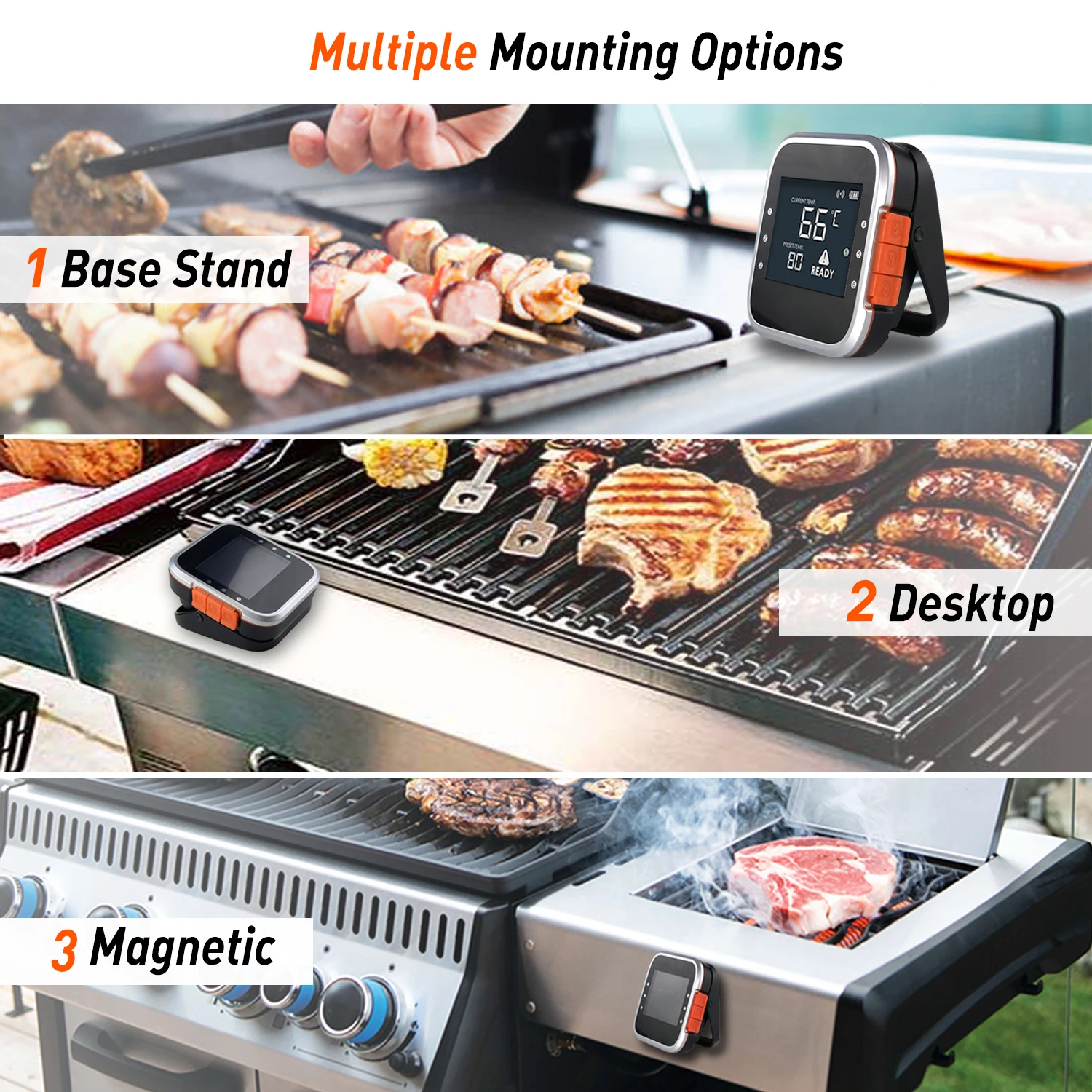LanYuXuanSmart Remote Digital Bluetooth Barbecue Grill Wireless Meat Thermometer 6 Aluminum Probe for Kitchen BBQ Household Ther