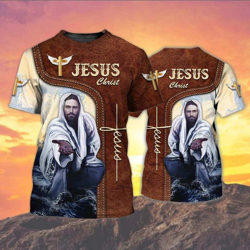 Jesus The Savior T Shirt Unisex Short Sleeve 3D Printed Cross Lion T Shirts Church Of Worship Fashion Clothes 2025 New Tee Top