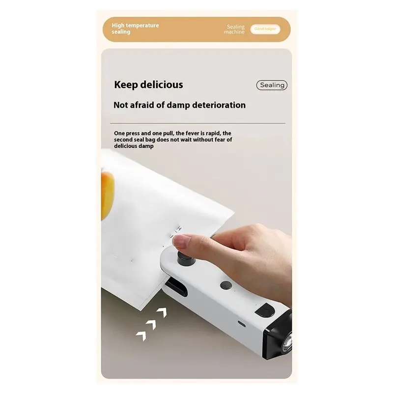 B45CLXY 5-In-1 Household Mini Sealing Machine Usb Charging Multi-Function Sealing Machine Cutting Sealing Dual-Purpose Heating