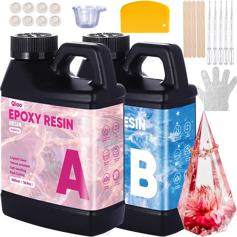 

Crystal Clear 1:1 Epoxy Resin Kit – Quick Dry, High Gloss Finish for Resin Art, Jewelry Making & River Table Projects