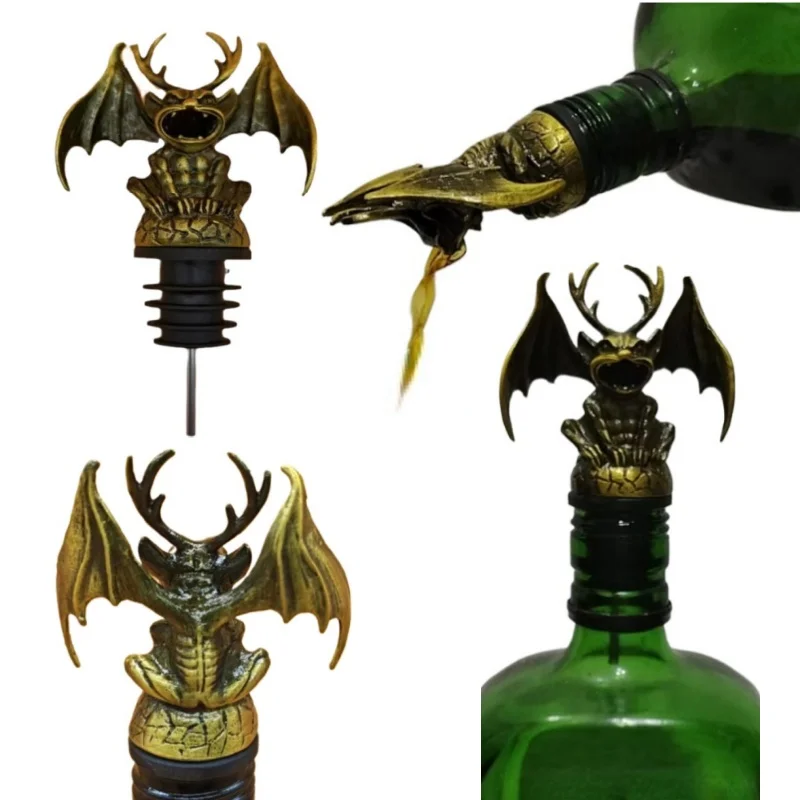 Retro Gargoyle Pourer Home Bar Restaurant Wine Mouth Interesting Wine Stopper Bottle Ornaments