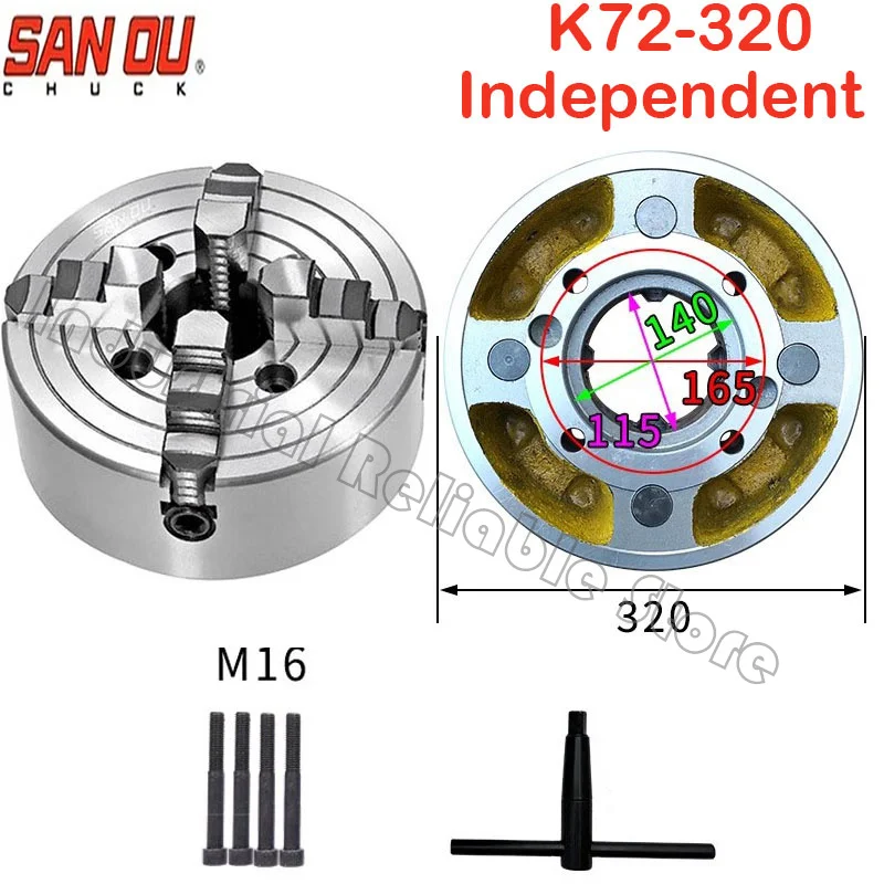 

SANOU K72-320 4 jaw lathe chuck independent chuck lathe 320mm 13'' inch manual lathe chuck 4-Jaw Independent Chuck