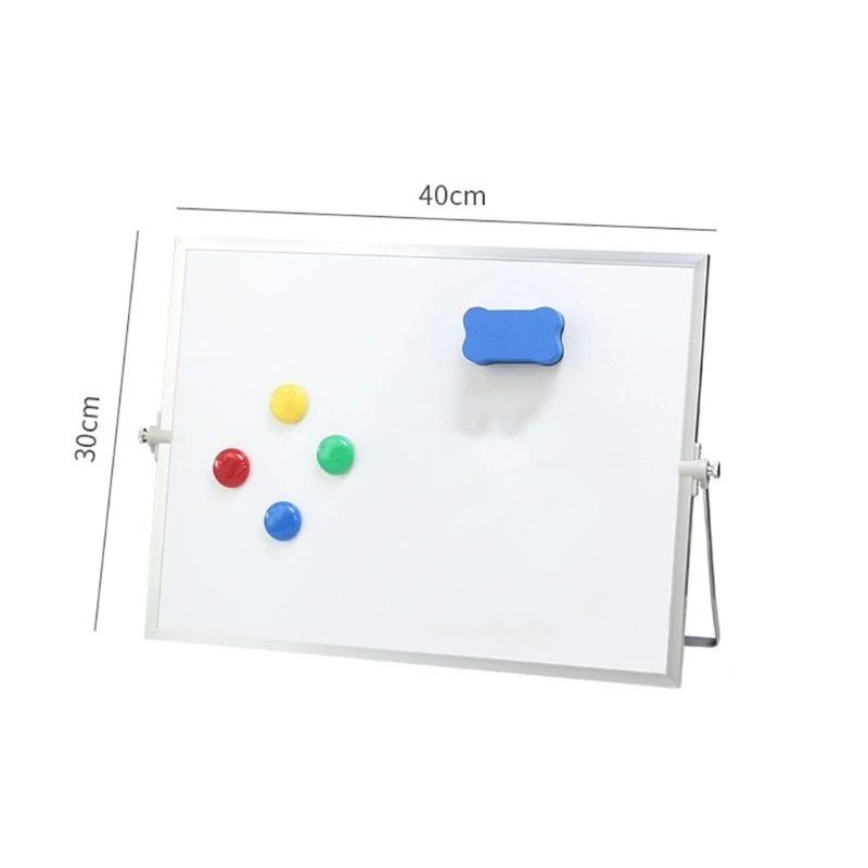 Rotating Two Sided Whiteboard 40x30cm Aluminum Frame Includes Markers And Eraser 77JC