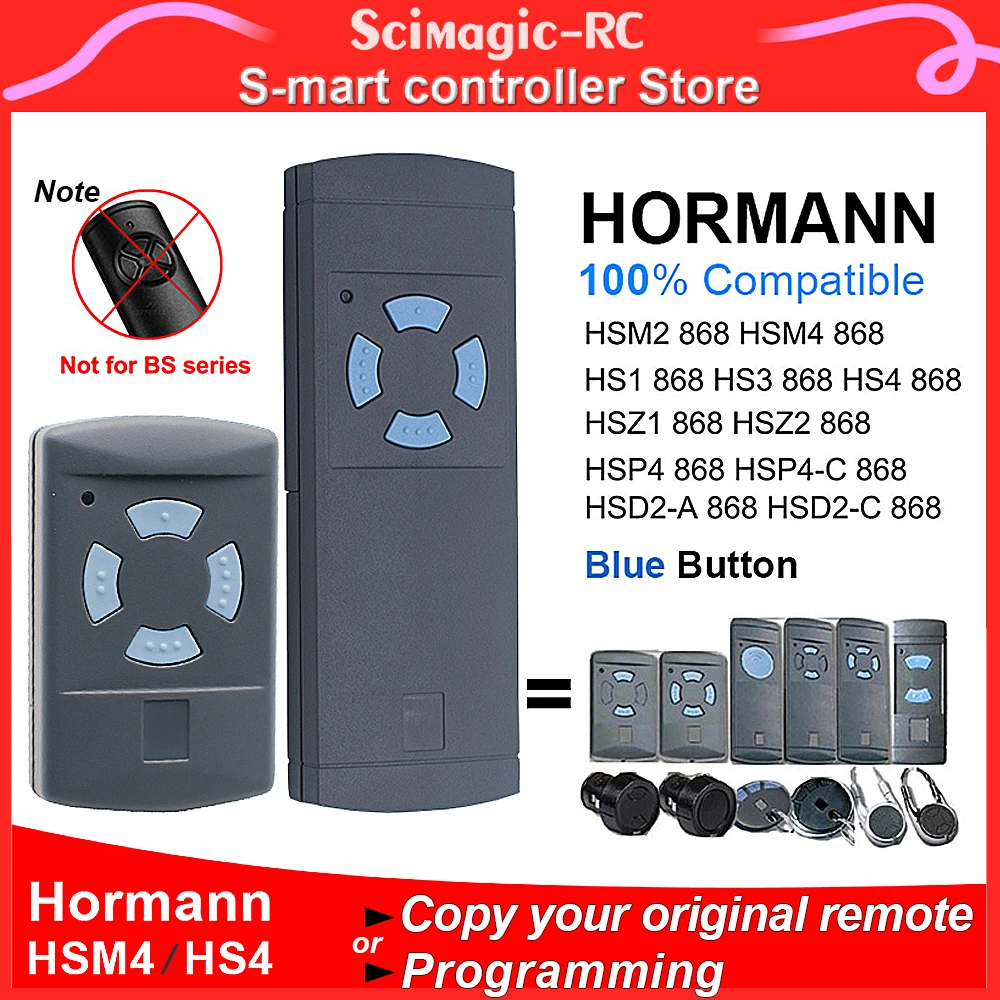 HORMANN HSM4 / HS4 868mhz Garage Remote Control Clone HORMANN HSE2 HSE4 HS1 HS2 868.35MHz Handheld Transmitter Gate Door Opener