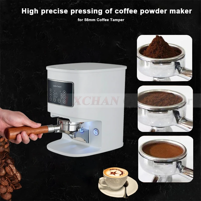 LXCHAN LT58 Electric Coffee Tamper 58mm Automatic Coffee Tamper Maker Touch screen Stainless Steel Espresso Tamper 58MM 10-30KG